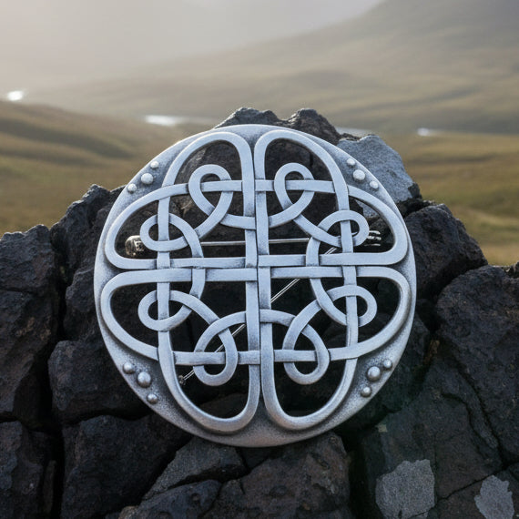 Barrogill Celtic Knot Brooch - Handmade in Scotland in silver