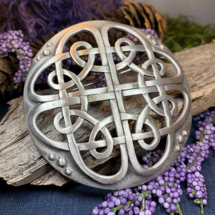Celtic Knot Brooch, Celtic Pin, Tartan Pin, Wiccan Jewelry, Norse Jewelry, Pagan Jewelry, Ireland Pin, Scotland Jewelry, Viking Jewelry