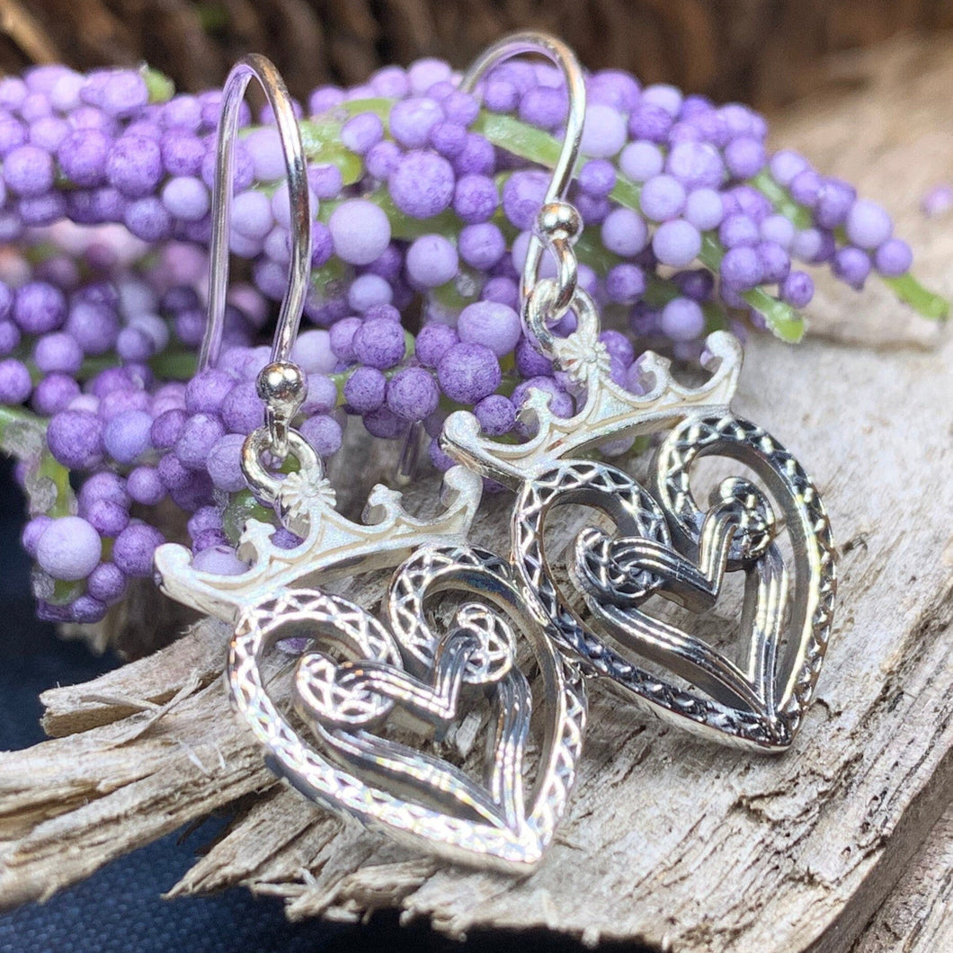 Luckenbooth Earrings, Scotland Jewelry, Scottish Jewelry, Bridal Jewelry, Girlfriend Gift, Wife Gift, Celtic Knot Jewelry, Heart Jewelry