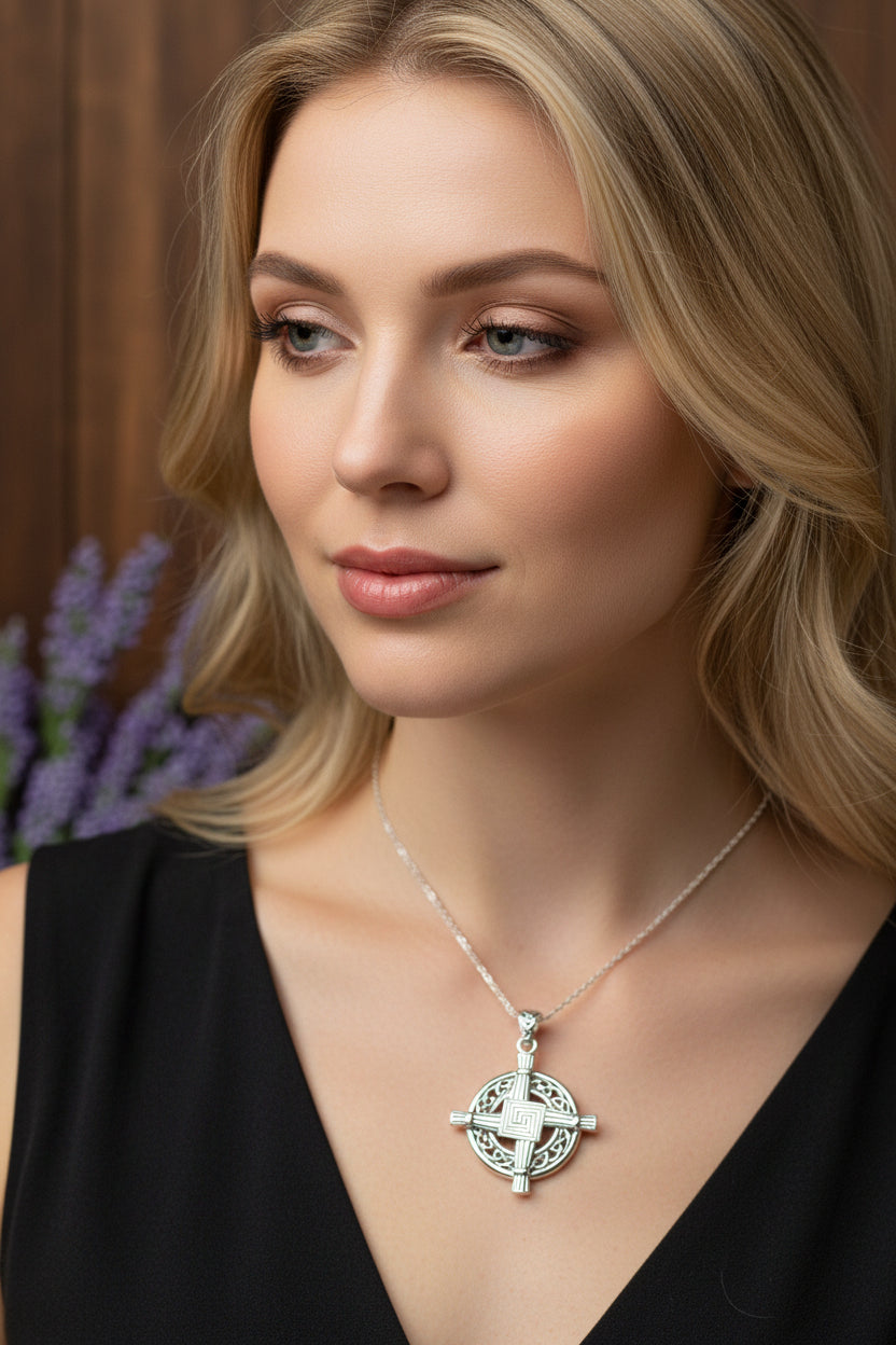 Saint Brigid's Cross, Celtic Cross Necklace, Irish Jewelry, Anniversary Gift, Religious Jewelry, Wiccan Jewelry, St. Bridget's Cross