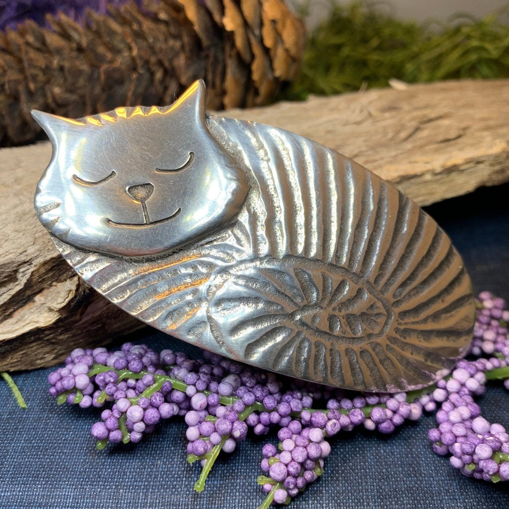 Cat Nap Cat Hair Clip – Celtic Crystal Design Jewelry