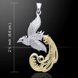 Phoenix Necklace, Celtic Jewelry, Bird Pendant, Firebird Jewelry, Inspirational Gift, Pagan Jewelry, Viking Jewelry, Silver Gothic Jewelry