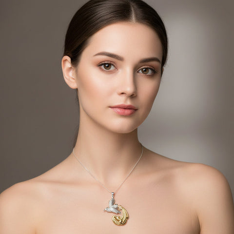 Load image into Gallery viewer, Phoenix Necklace, Celtic Jewelry, Bird Pendant, Firebird Jewelry, Inspirational Gift, Pagan Jewelry, Viking Jewelry, Silver Gothic Jewelry
