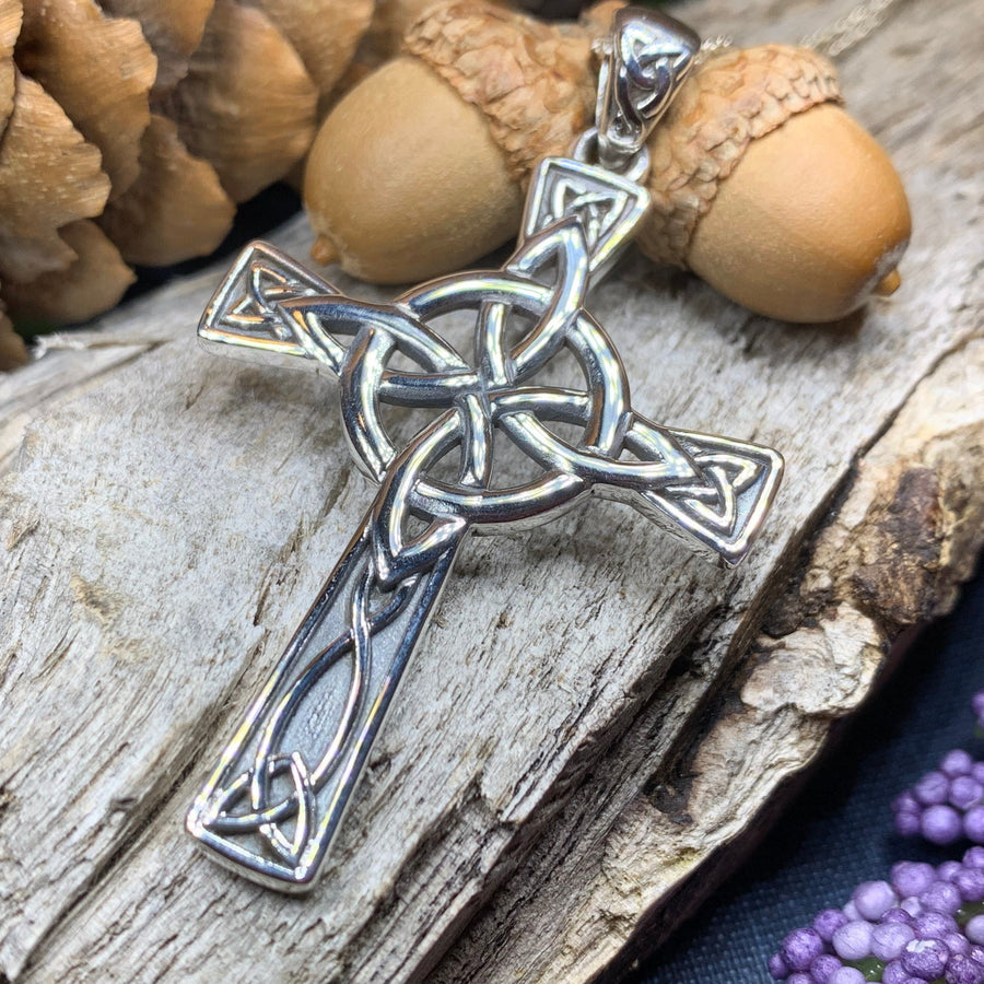 Celtic Cross Necklace, Irish Jewelry, Large Celtic Cross Pendant, First Communion Gift, Confirmation Cross Gift, Religious Jewelry, Dad Gift