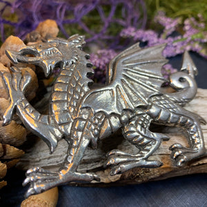 Pewter Dragon Scarf Ring Welsh Scotland