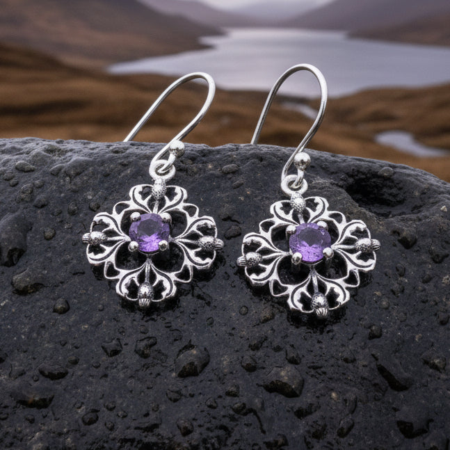 Thistle Earrings, Celtic Jewelry, Scotland Jewelry, Outlander Jewelry, Girlfriend Gift, Sister Gift, Mom Gift, Nature Jewelry, Wife Gift