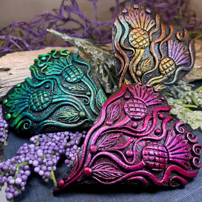Thistle Brooch, Scotland Jewelry, Celtic Brooch, Scarf Pin, Coat Pin, Flower Jewelry, Nature Jewelry, Scottish Gift, Wiccan Jewelry
