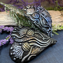 Load image into Gallery viewer, Thistle Brooch, Scotland Jewelry, Celtic Brooch, Scarf Pin, Coat Pin, Flower Jewelry, Nature Jewelry, Scottish Gift, Wiccan Jewelry
