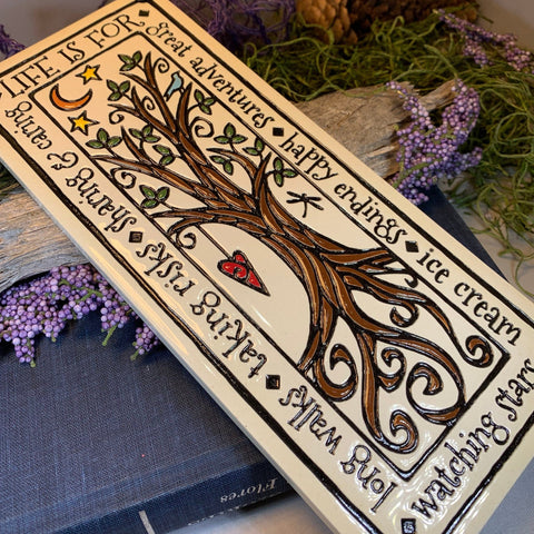 Load image into Gallery viewer, Tree Of Life Wall Art, Ireland Gift, Ceramic Wall Plaque, New Home Gift, Mother's Day Gift, Wedding Gift, Irish Decor, Religious Gift
