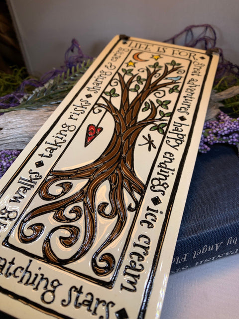 Load image into Gallery viewer, Tree Of Life Wall Art, Ireland Gift, Ceramic Wall Plaque, New Home Gift, Mother's Day Gift, Wedding Gift, Irish Decor, Religious Gift
