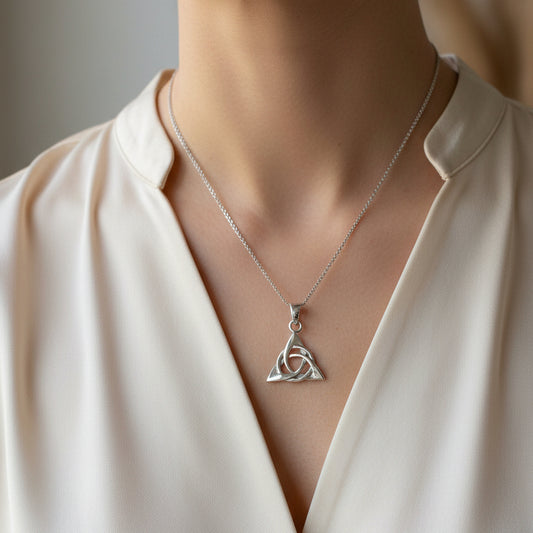 Elaine Trinity Knot Necklace — view 6