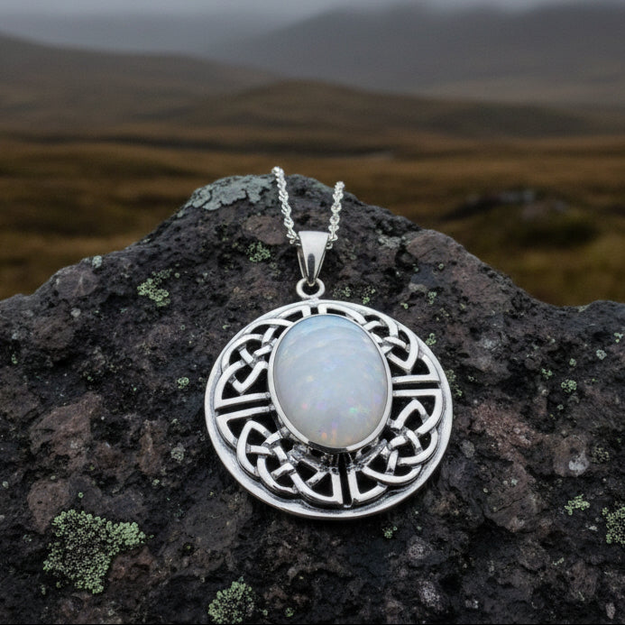 Mariot Celtic Knot Necklace in Sterling Silver — view 12