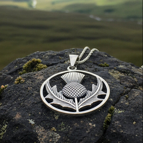 Thistle Necklace, Celtic Jewelry, Scotland Jewelry, Celtic Pendant, Nature Jewelry, Flower Jewelry, Outlander Jewelry, Nature Necklace