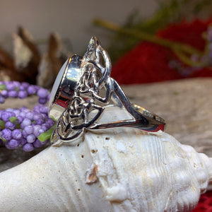 Celtic Knot Ring, Celtic Ring, Boho Statement Ring, Seashell Ring, Irish Ring, Anniversary Gift, Promise Ring, Wife Gift, Mom Gift, Silver