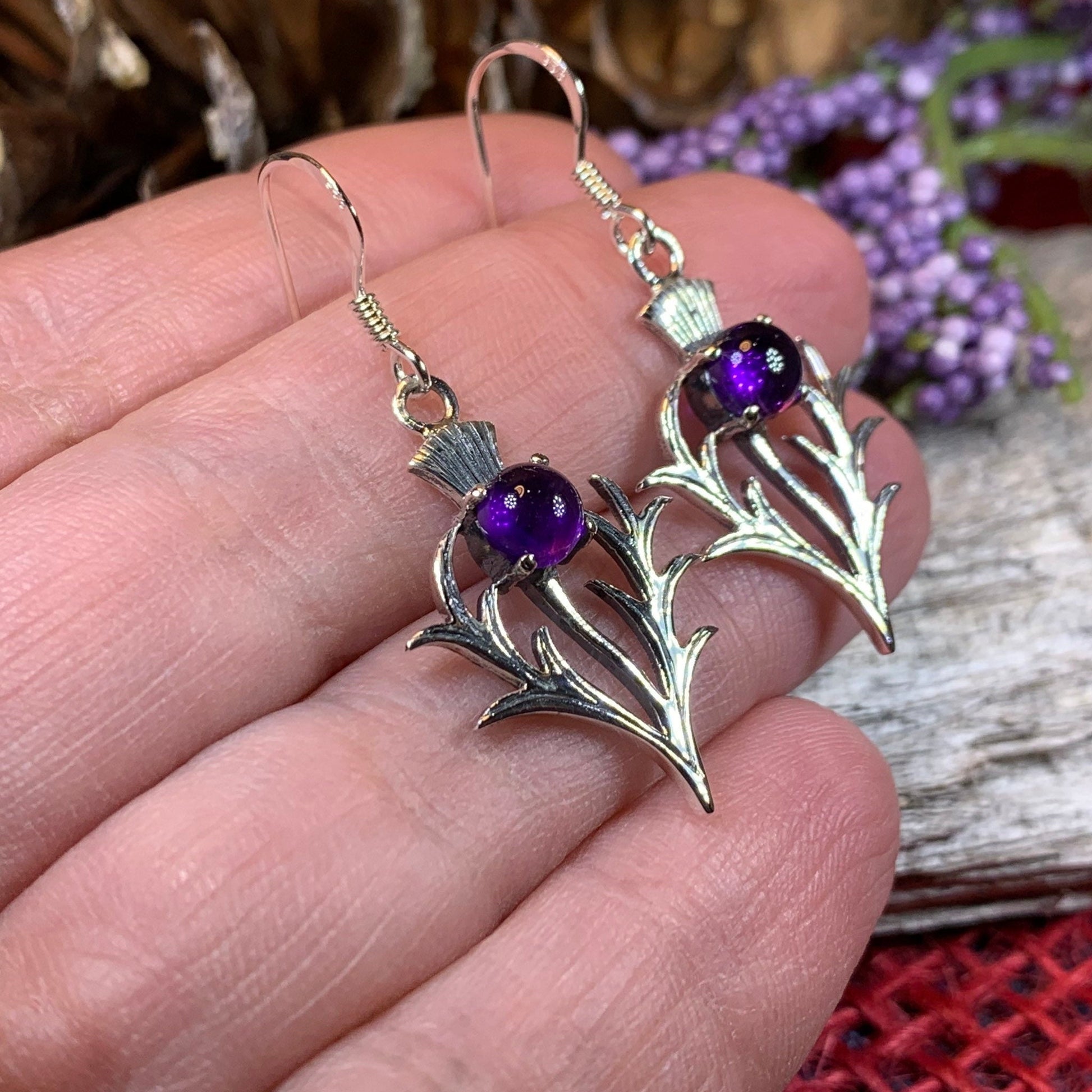Thistle Earrings, Celtic Jewelry, Scotland Jewelry, Outlander Jewelry, Girlfriend Gift, Sister Gift, Mom Gift, Nature Jewelry, Wife Gift