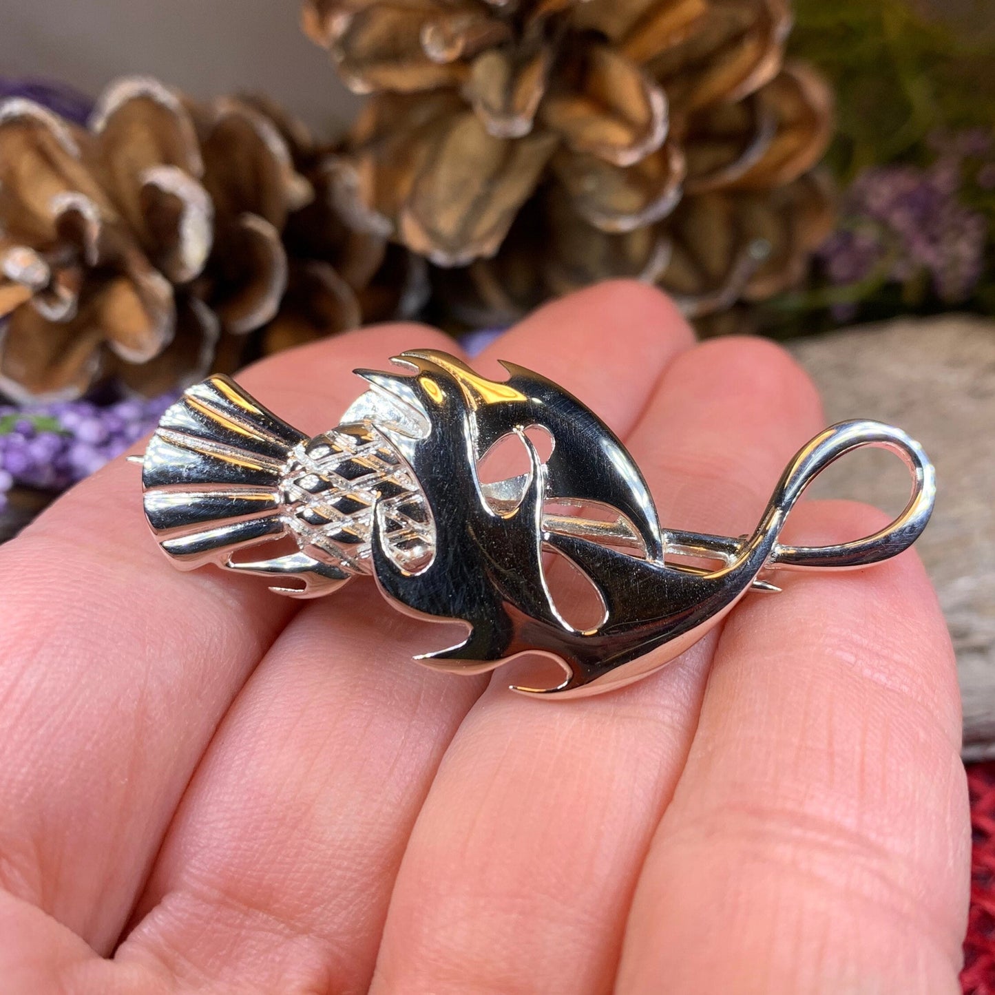 Thistle Brooch, Scotland Jewelry, Outlander Jewelry, Bridal Brooch, Thistle Jewelry, Scottish Jewelry, Celtic Brooch, Large Silver Pin
