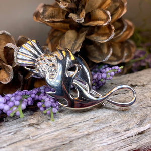 Thistle Brooch, Scotland Jewelry, Outlander Jewelry, Bridal Brooch, Thistle Jewelry, Scottish Jewelry, Celtic Brooch, Large Silver Pin