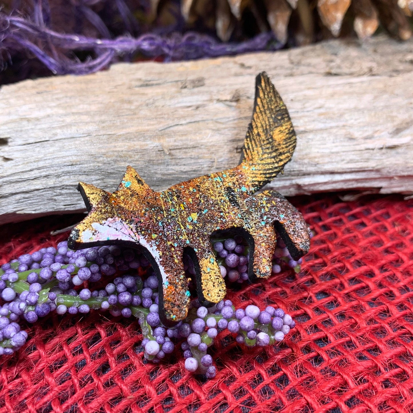 Fox Brooch, Fox Lover Gift, Scotland Jewelry, Fox Pin, Scarf Pin, Celtic Pin, Fox Jewelry, Teacher Gift, Mom Gift, Sister Gift, Wife Gift