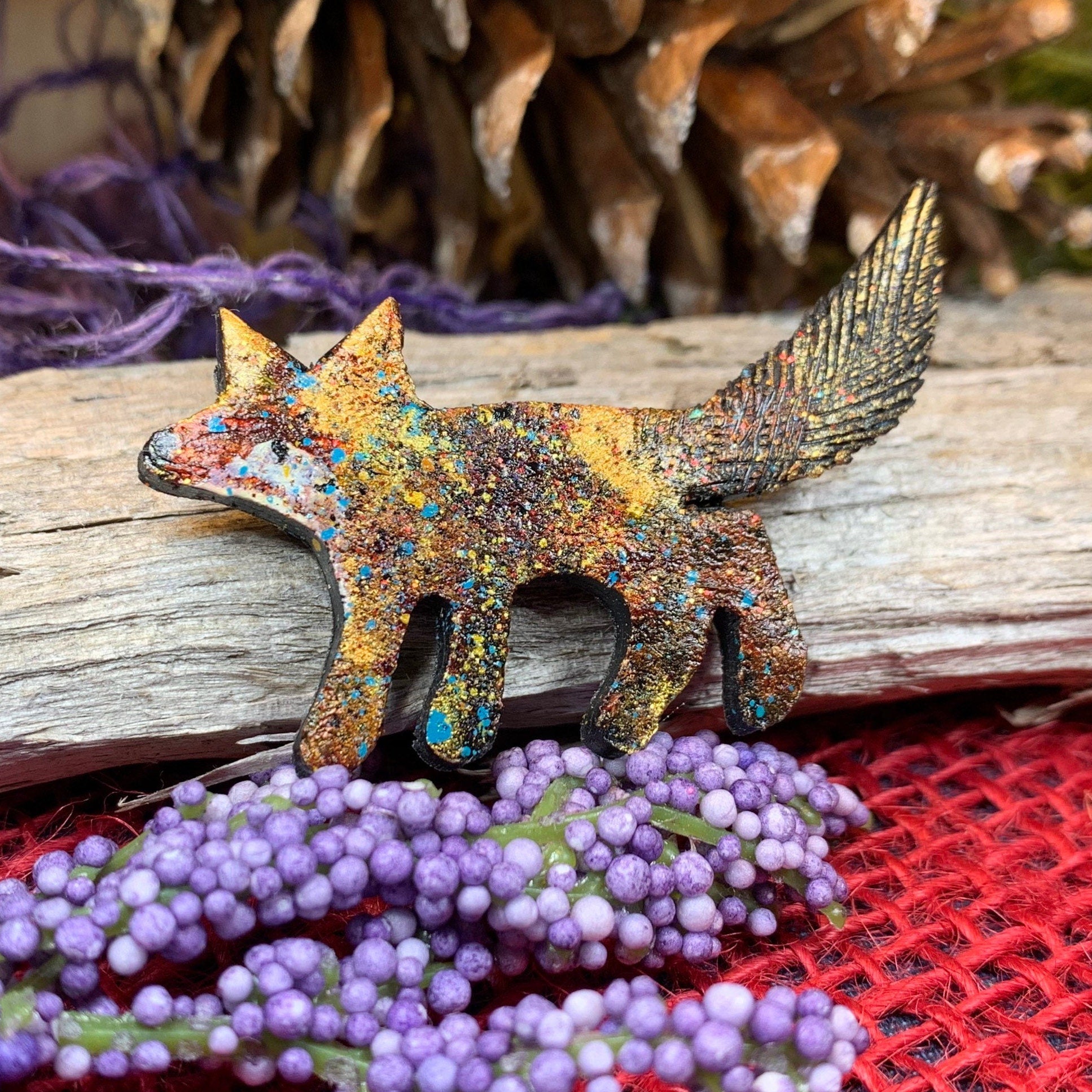 Fox Brooch, Fox Lover Gift, Scotland Jewelry, Fox Pin, Scarf Pin, Celtic Pin, Fox Jewelry, Teacher Gift, Mom Gift, Sister Gift, Wife Gift