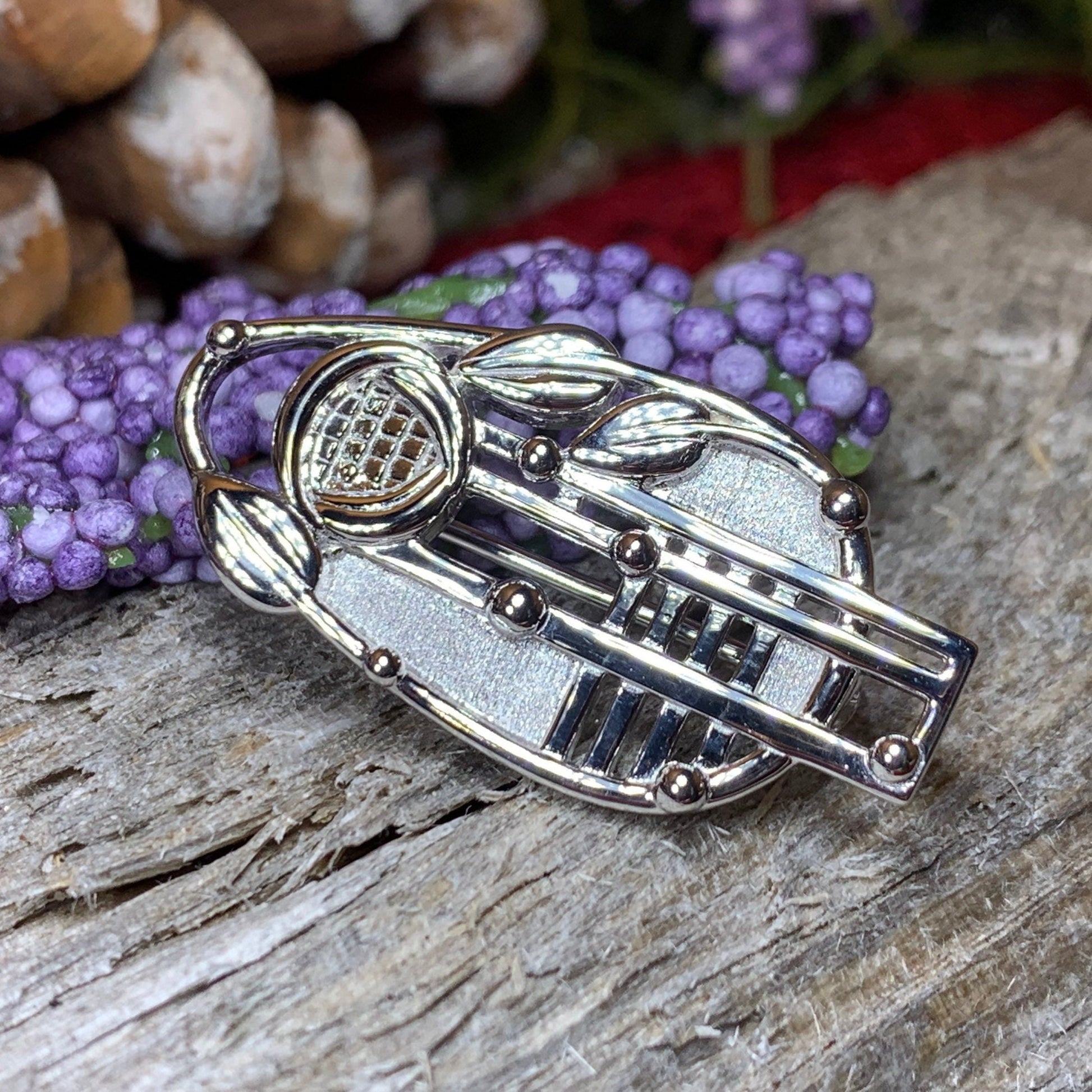 Mackintosh Brooch, Scotland Jewelry, Scottish Pin, Silver Celtic Pin, Scarf Pin, Art Deco Jewelry, Mom Gift, Wife Gift, Graduation Gift