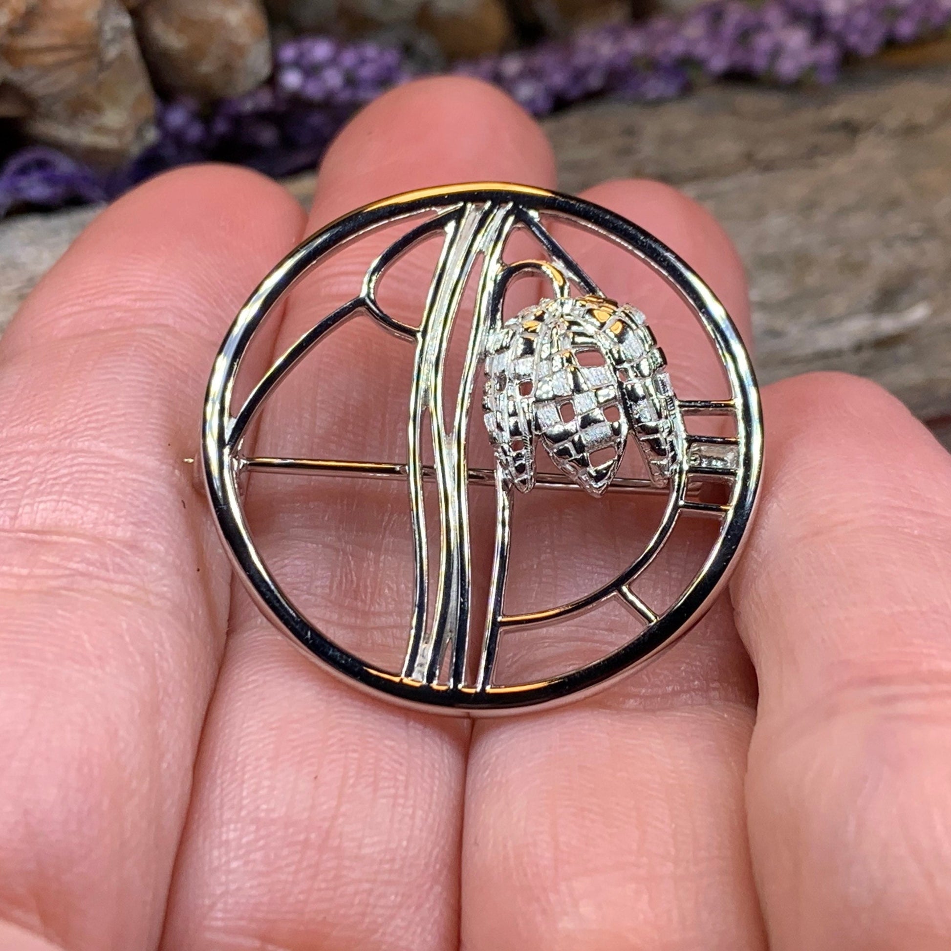 Mackintosh Brooch, Scotland Jewelry, Scottish Pin, Silver Celtic Pin, Scarf Pin, Art Deco Jewelry, Mom Gift, Wife Gift, Graduation Gift