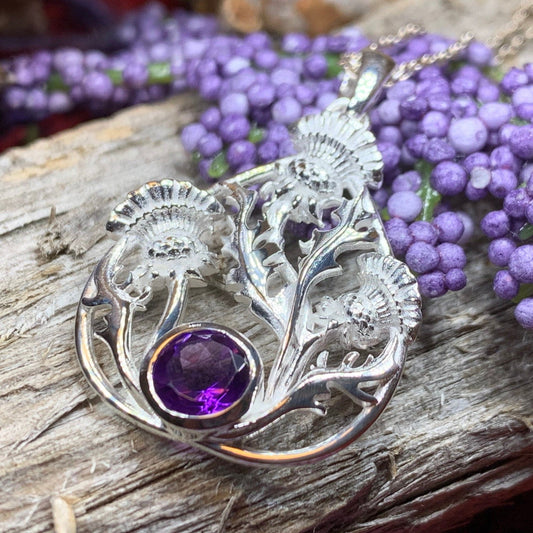 Thistle Necklace, Celtic Jewelry, Scotland Jewelry, Wife Gift, Celtic Knot Jewelry, Outlander Jewelry, Anniversary Gift, Scottish Necklace