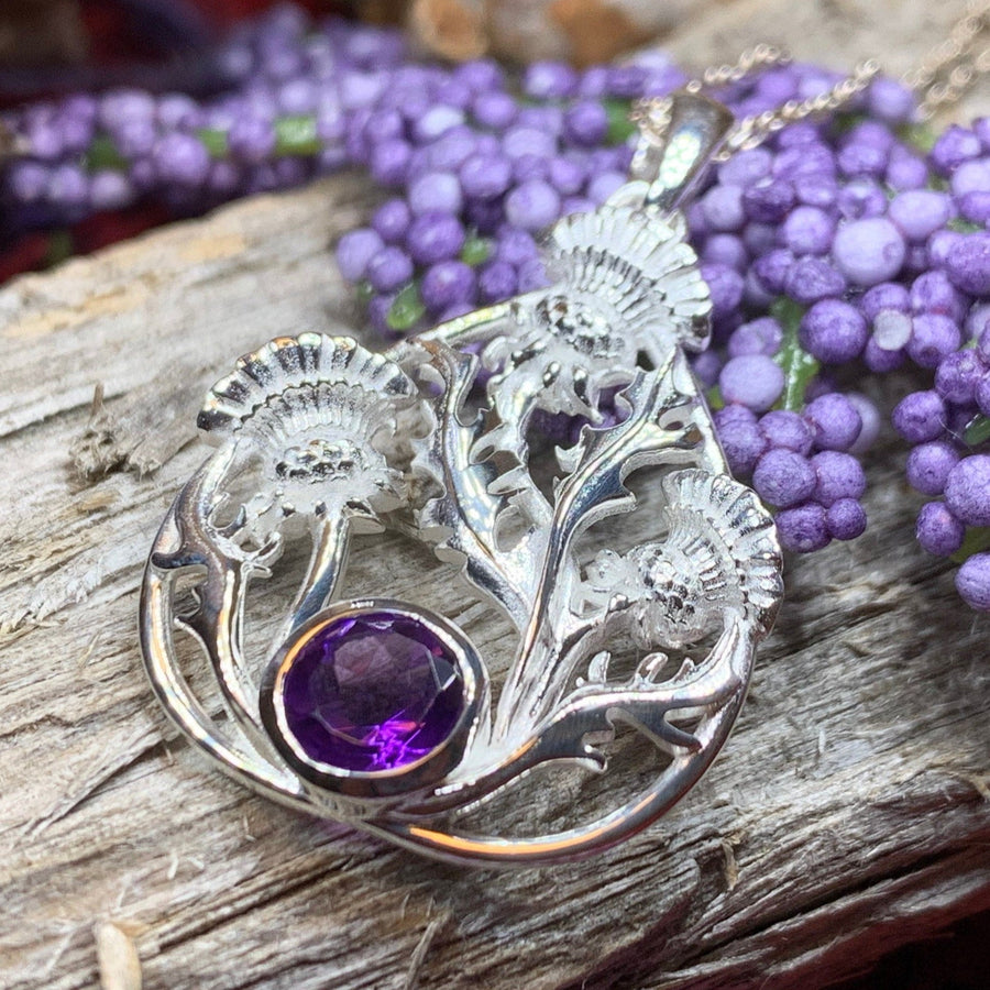 Thistle Necklace, Celtic Jewelry, Scotland Jewelry, Wife Gift, Celtic Knot Jewelry, Outlander Jewelry, Anniversary Gift, Scottish Necklace