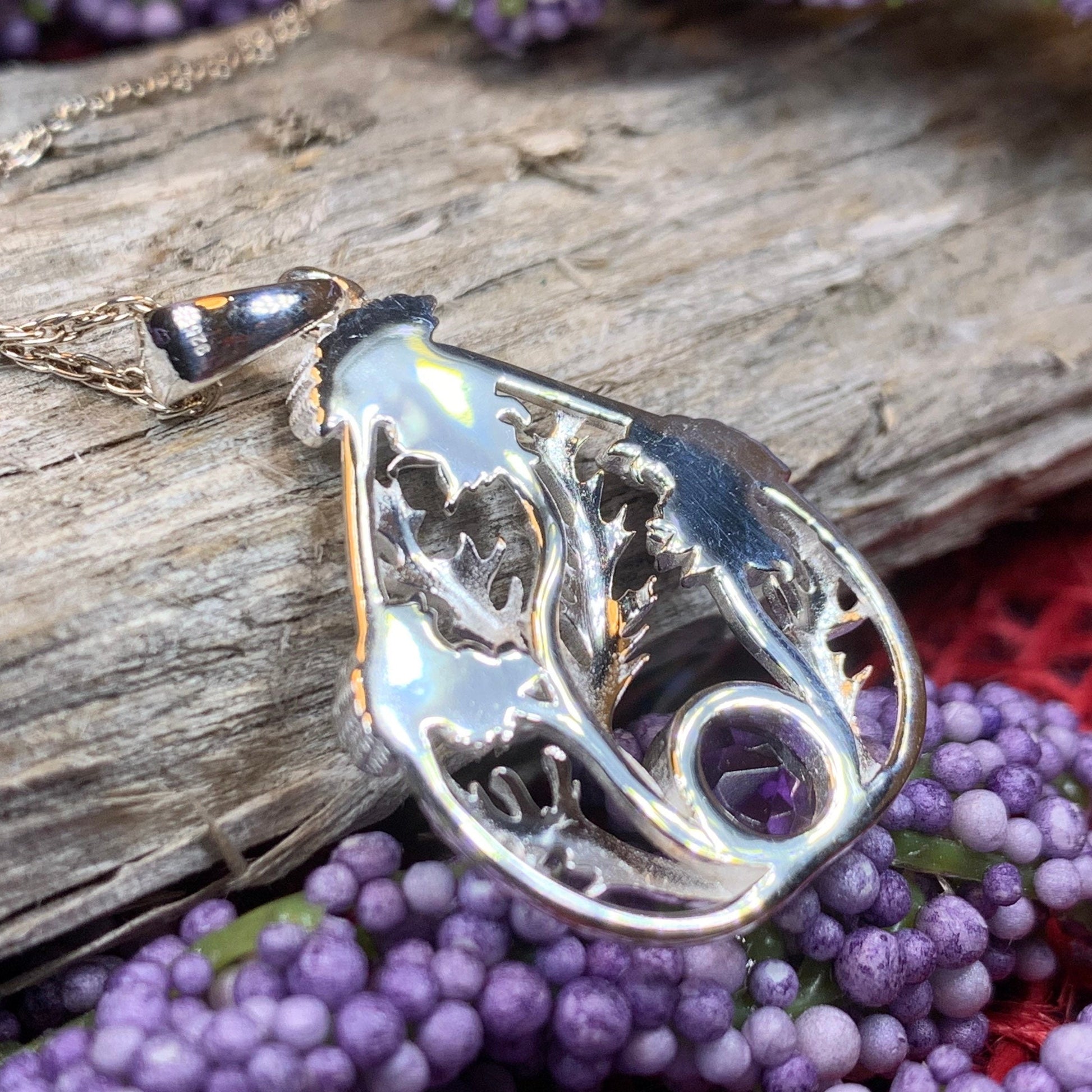 Thistle Necklace, Celtic Jewelry, Scotland Jewelry, Wife Gift, Celtic Knot Jewelry, Outlander Jewelry, Anniversary Gift, Scottish Necklace