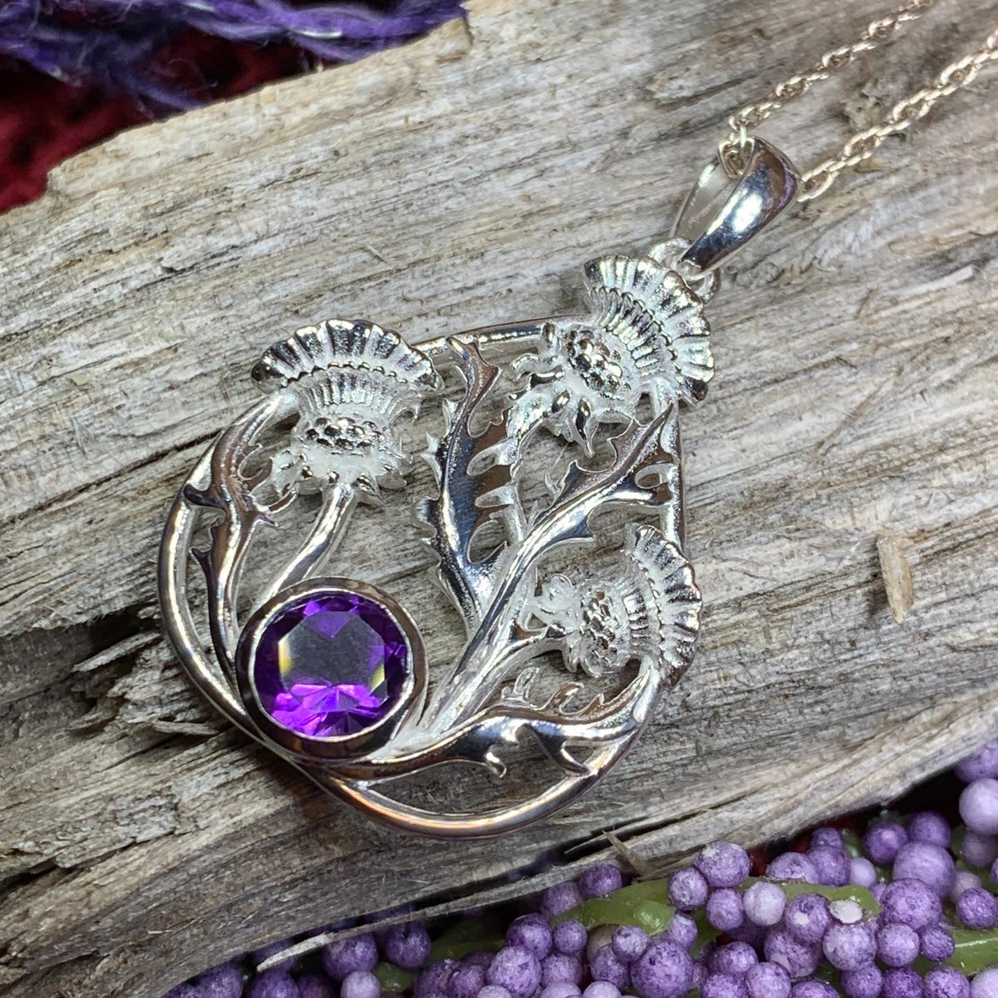 Thistle Necklace, Celtic Jewelry, Scotland Jewelry, Wife Gift, Celtic Knot Jewelry, Outlander Jewelry, Anniversary Gift, Scottish Necklace