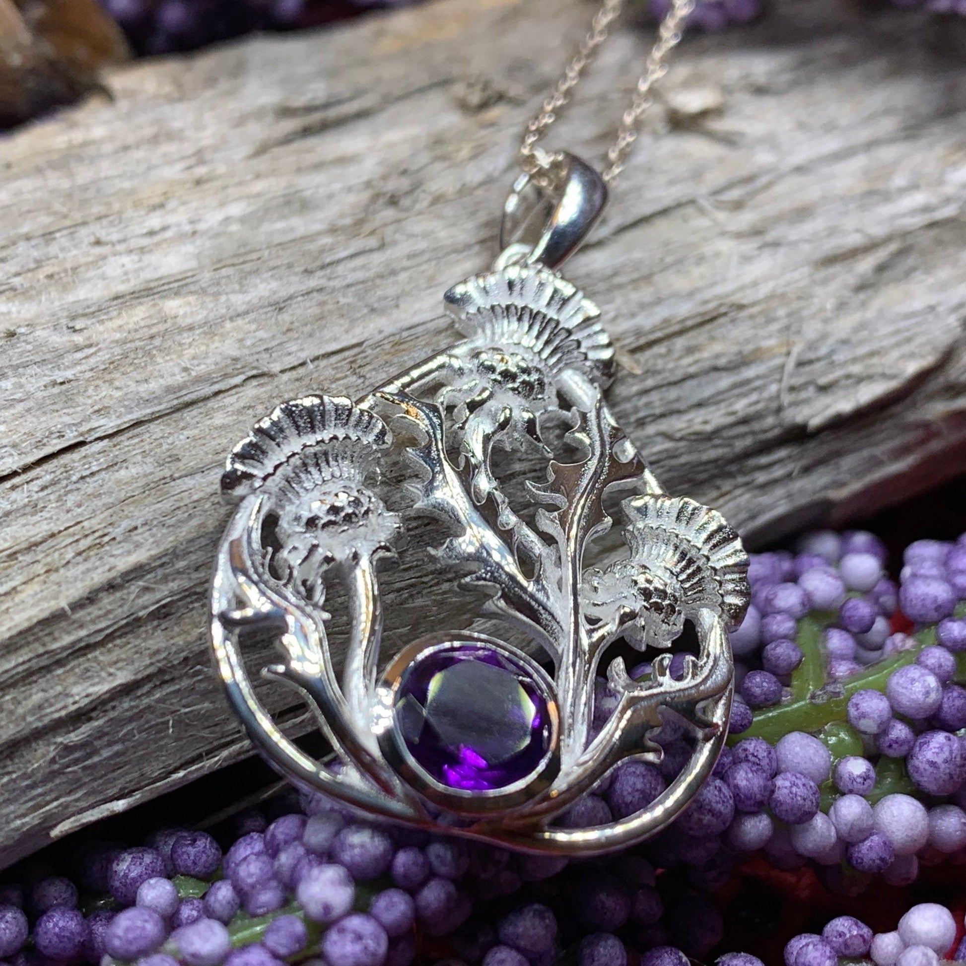 Thistle Necklace, Celtic Jewelry, Scotland Jewelry, Wife Gift, Celtic Knot Jewelry, Outlander Jewelry, Anniversary Gift, Scottish Necklace
