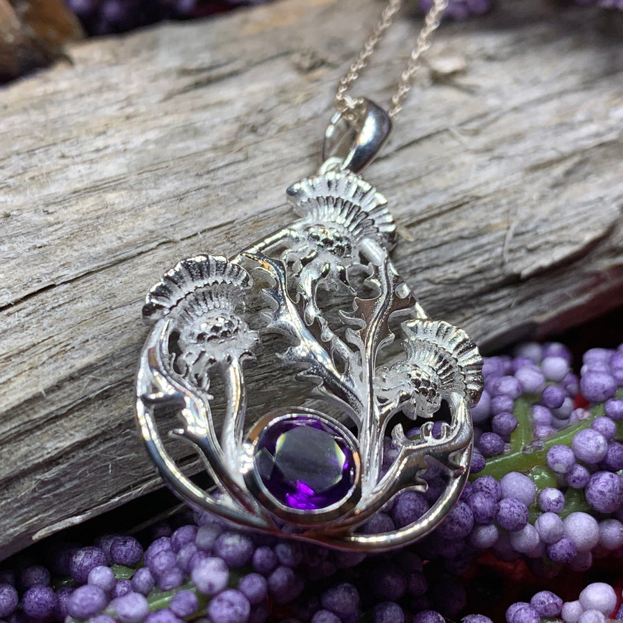 Thistle Necklace, Celtic Jewelry, Scotland Jewelry, Wife Gift, Celtic Knot Jewelry, Outlander Jewelry, Anniversary Gift, Scottish Necklace