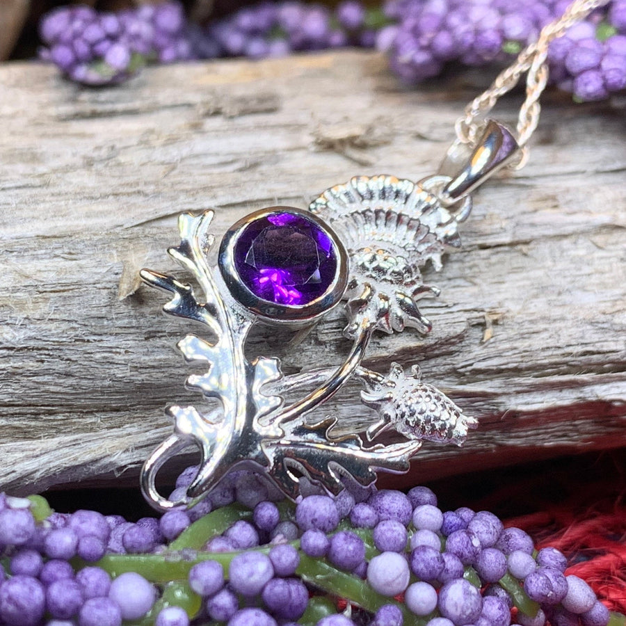 Thistle Necklace, Celtic Jewelry, Scotland Jewelry, Wife Gift, Celtic Knot Jewelry, Outlander Jewelry, Anniversary Gift, Scottish Necklace