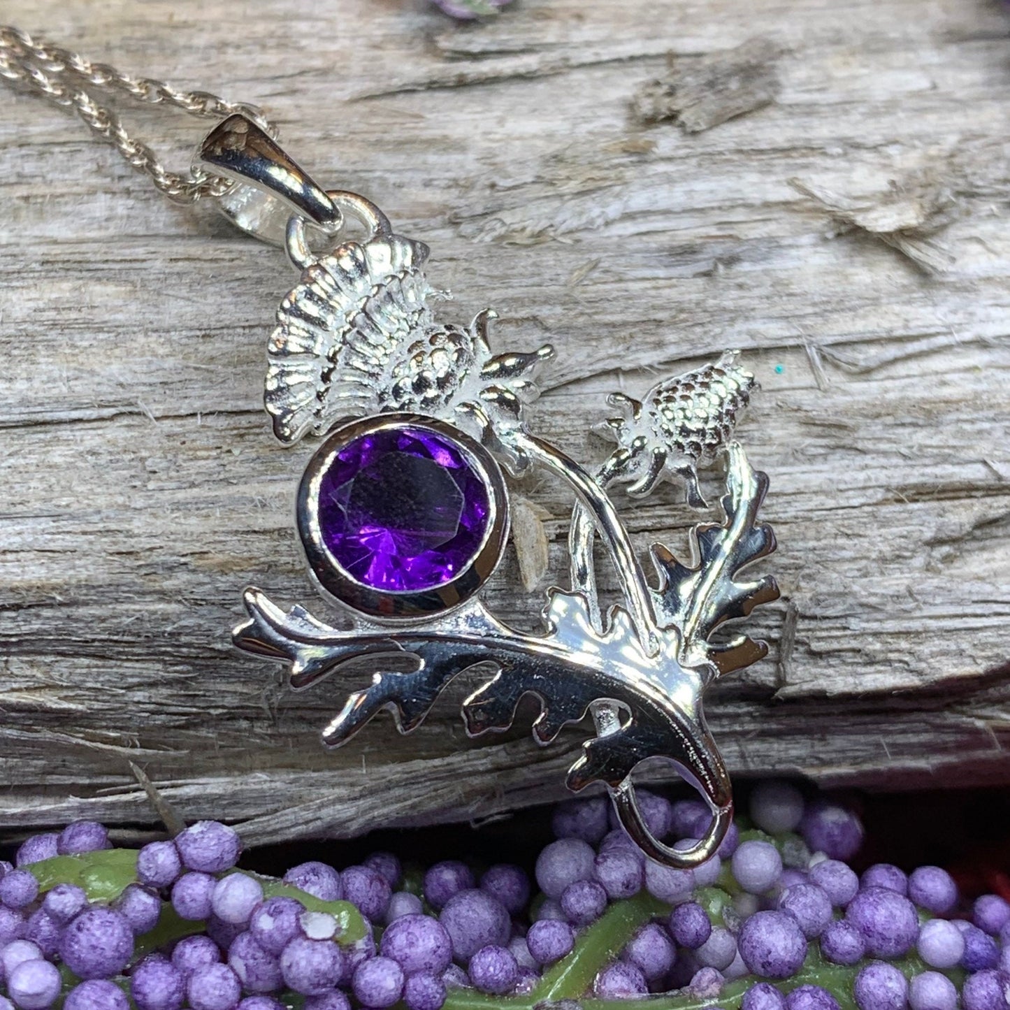 Thistle Necklace, Celtic Jewelry, Scotland Jewelry, Wife Gift, Celtic Knot Jewelry, Outlander Jewelry, Anniversary Gift, Scottish Necklace