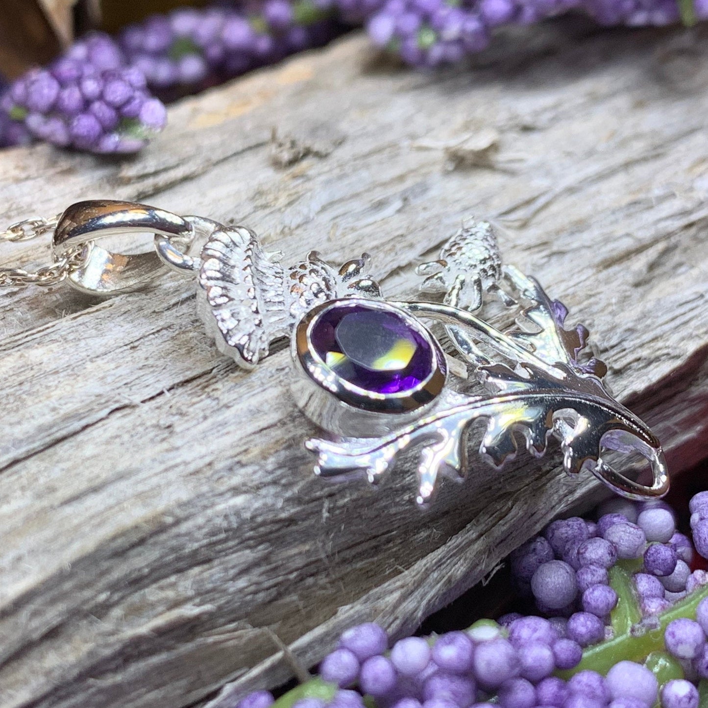 Thistle Necklace, Celtic Jewelry, Scotland Jewelry, Wife Gift, Celtic Knot Jewelry, Outlander Jewelry, Anniversary Gift, Scottish Necklace