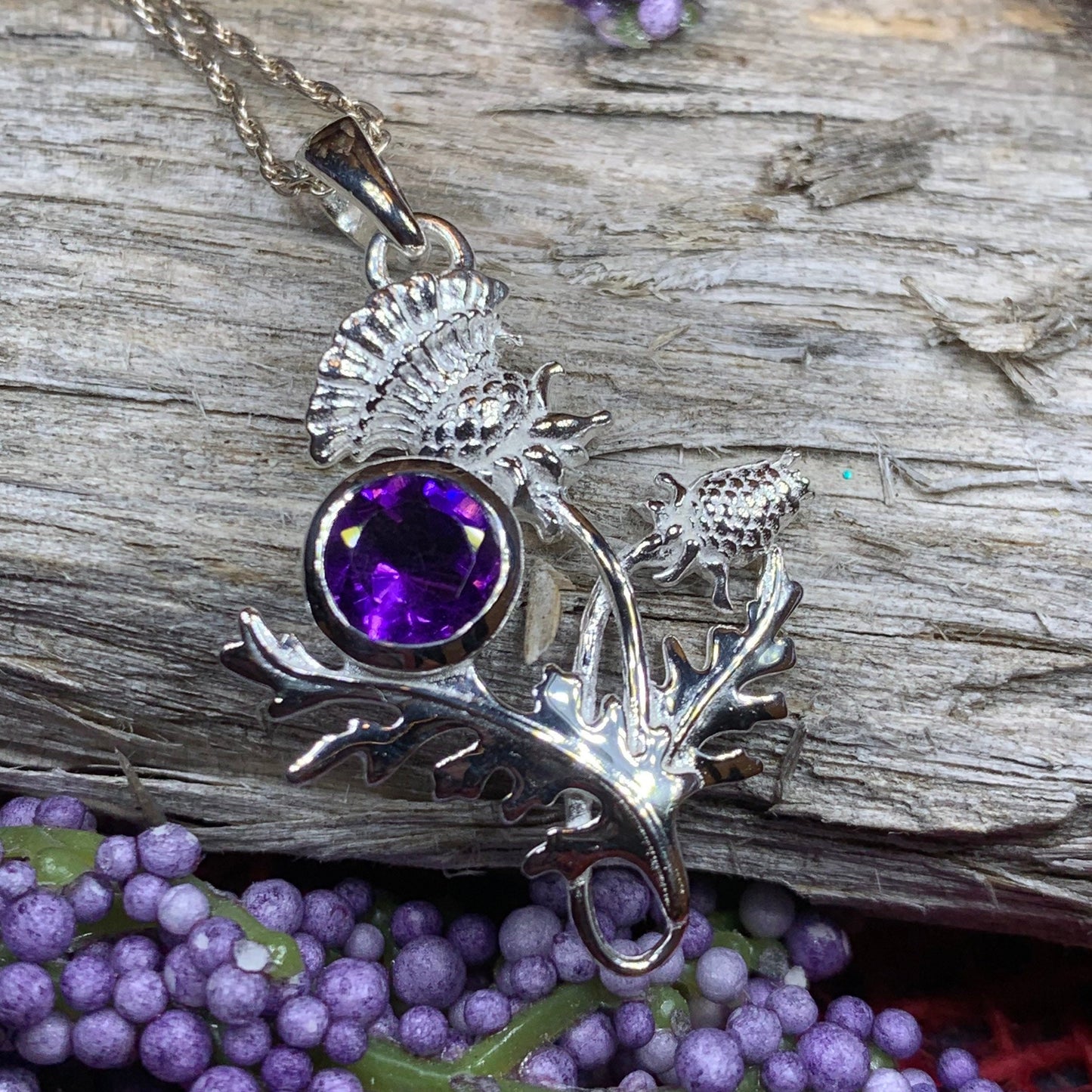 Thistle Necklace, Celtic Jewelry, Scotland Jewelry, Wife Gift, Celtic Knot Jewelry, Outlander Jewelry, Anniversary Gift, Scottish Necklace