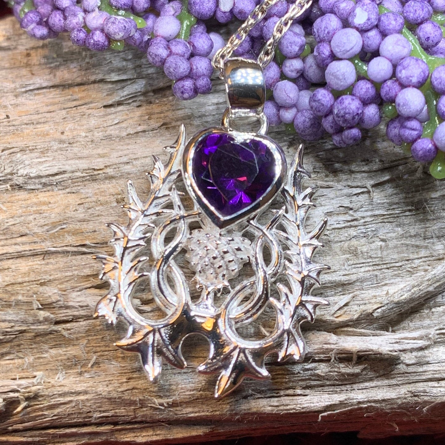 Thistle Necklace, Celtic Jewelry, Scotland Jewelry, Wife Gift, Celtic Knot Jewelry, Outlander Jewelry, Anniversary Gift, Scottish Necklace