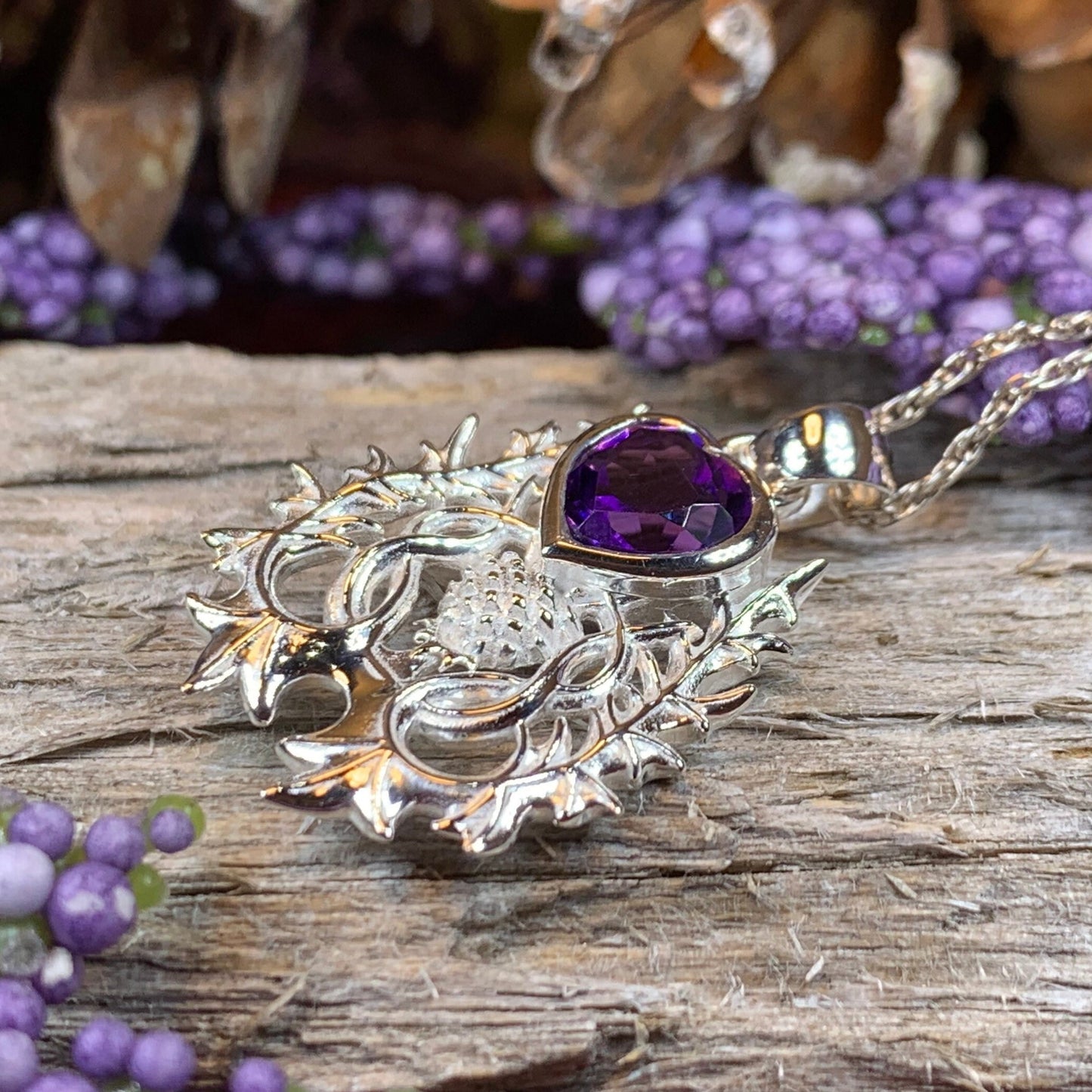Thistle Necklace, Celtic Jewelry, Scotland Jewelry, Wife Gift, Celtic Knot Jewelry, Outlander Jewelry, Anniversary Gift, Scottish Necklace