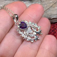 Load image into Gallery viewer, Thistle Necklace, Celtic Jewelry, Scotland Jewelry, Wife Gift, Celtic Knot Jewelry, Outlander Jewelry, Anniversary Gift, Scottish Necklace
