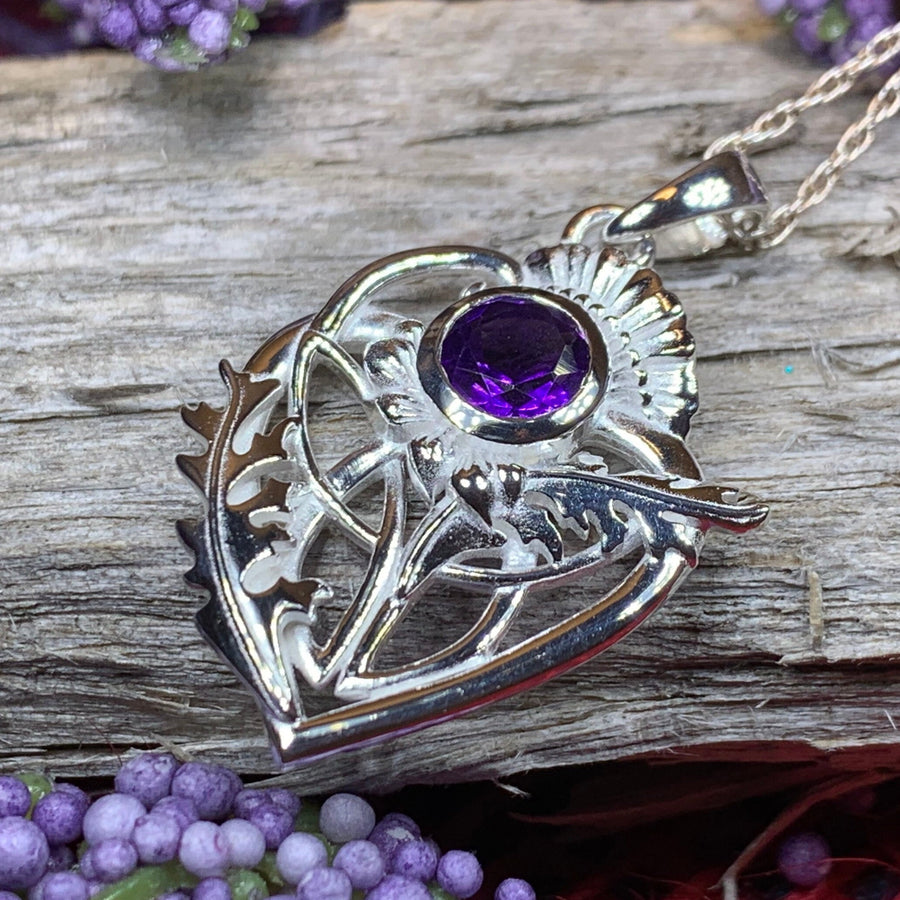 Thistle Necklace, Celtic Jewelry, Scotland Jewelry, Wife Gift, Celtic Knot Jewelry, Outlander Jewelry, Anniversary Gift, Scottish Necklace