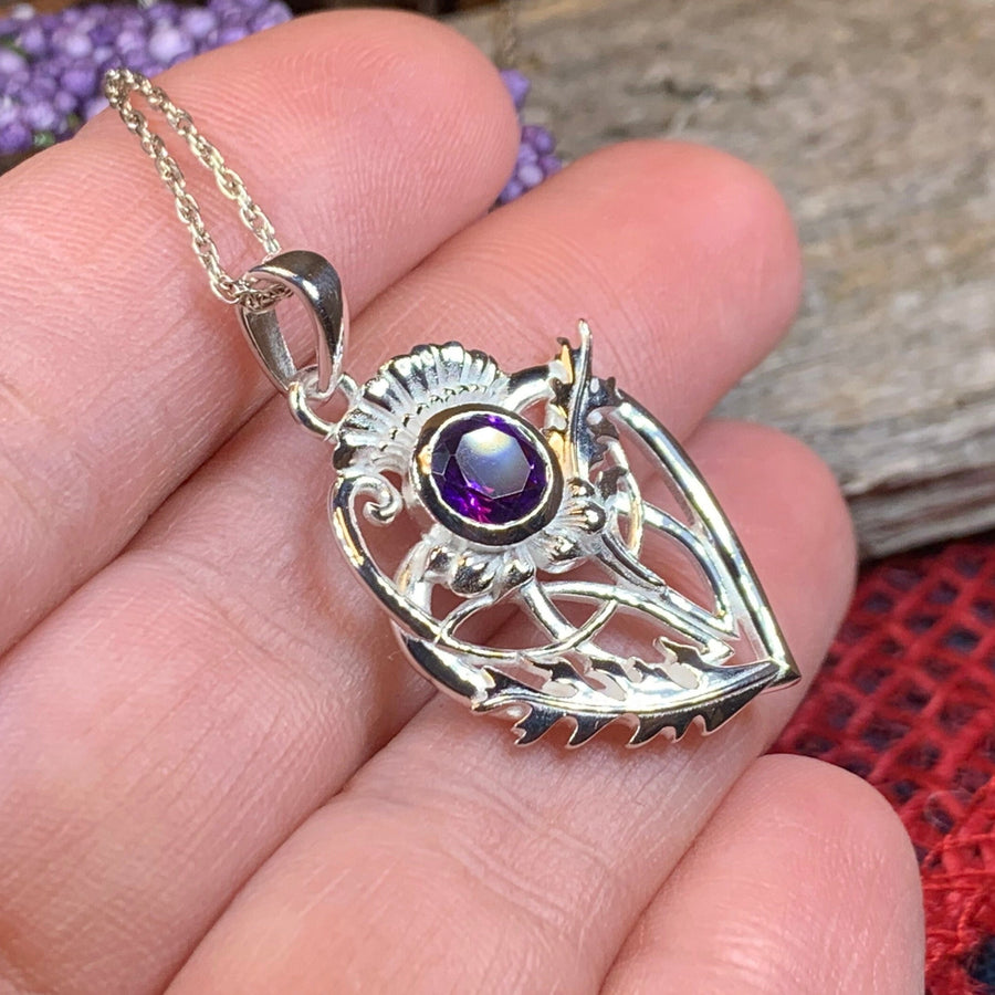 Thistle Necklace, Celtic Jewelry, Scotland Jewelry, Wife Gift, Celtic Knot Jewelry, Outlander Jewelry, Anniversary Gift, Scottish Necklace