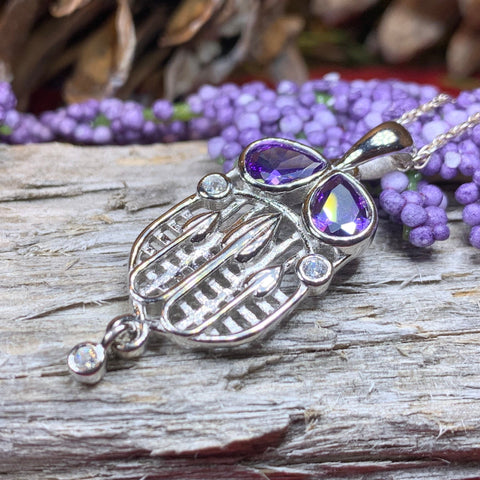 Load image into Gallery viewer, Mackintosh Necklace, Scottish Jewelry, Amethyst Pendant, Celtic Jewelry, Art Deco Pendant, Anniversary Gift, Scotland Necklace, Wife Gift
