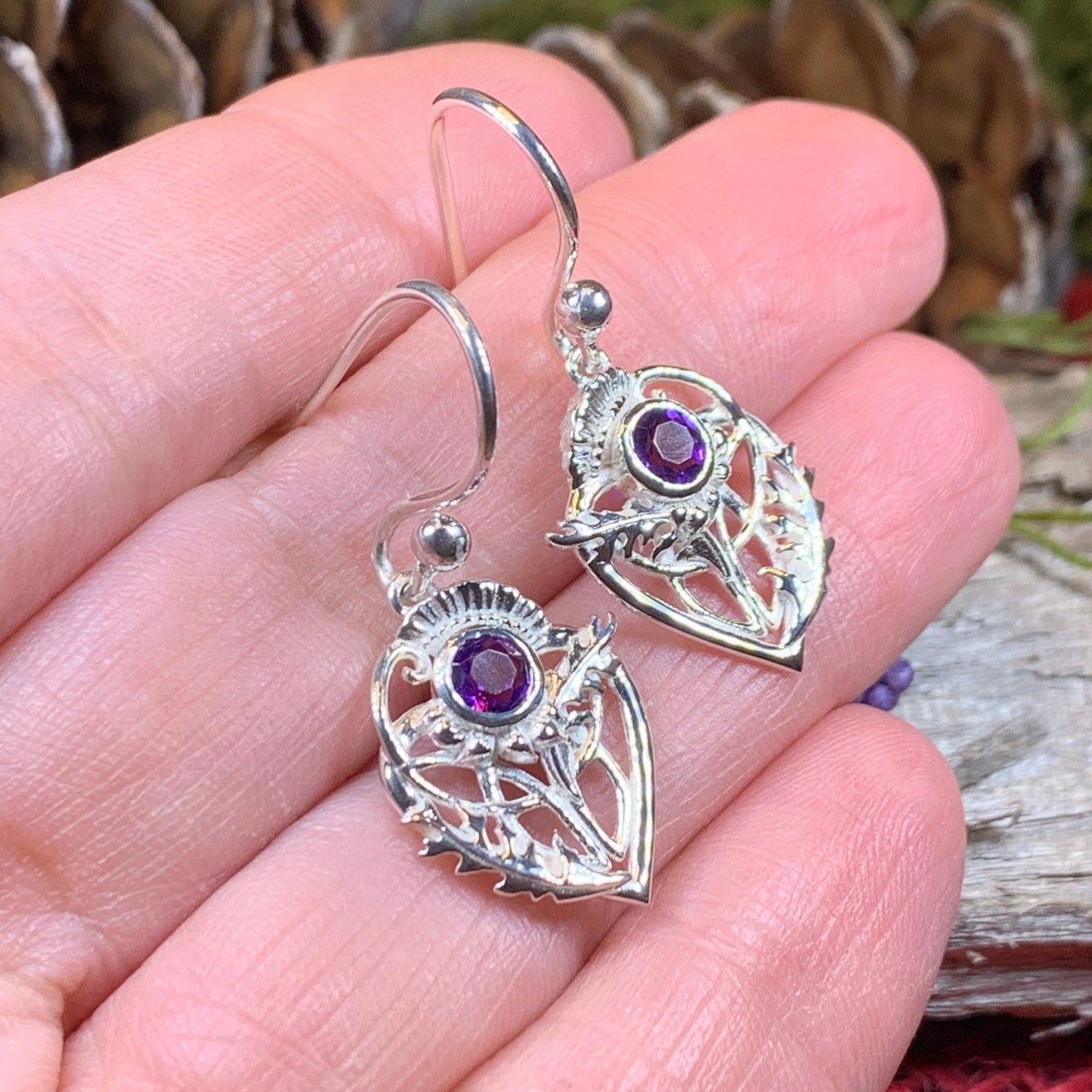 Thistle Earrings, Celtic Jewelry, Scotland Jewelry, Outlander Jewelry, Girlfriend Gift, Sister Gift, Mom Gift, Nature Jewelry, Wife Gift