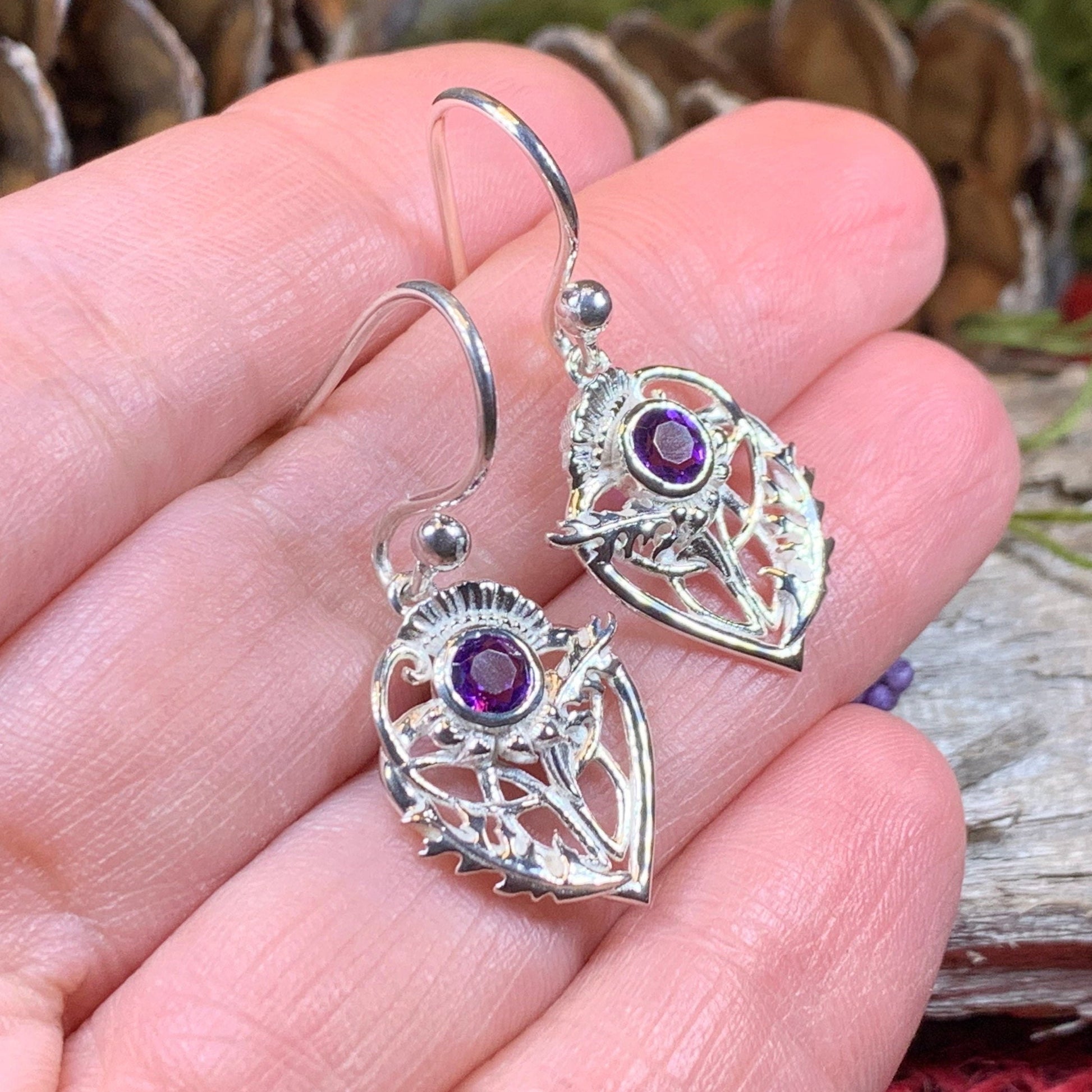 Thistle Earrings, Celtic Jewelry, Scotland Jewelry, Outlander Jewelry, Girlfriend Gift, Sister Gift, Mom Gift, Nature Jewelry, Wife Gift