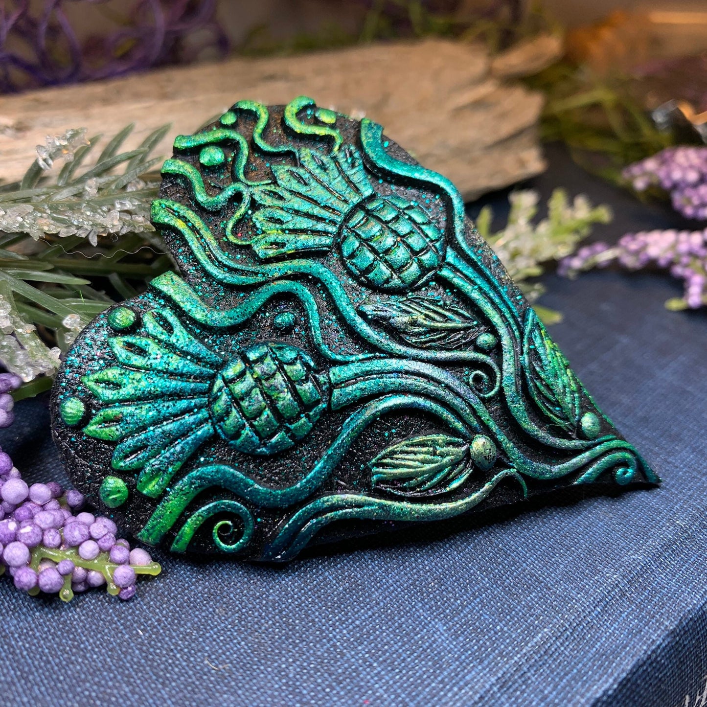 Thistle Brooch, Scotland Jewelry, Celtic Brooch, Scarf Pin, Coat Pin, Flower Jewelry, Nature Jewelry, Scottish Gift, Wiccan Jewelry