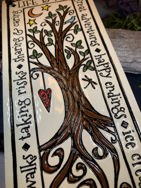 Load image into Gallery viewer, Tree Of Life Wall Art, Ireland Gift, Ceramic Wall Plaque, New Home Gift, Mother's Day Gift, Wedding Gift, Irish Decor, Religious Gift
