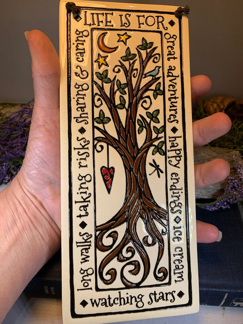 Load image into Gallery viewer, Tree Of Life Wall Art, Ireland Gift, Ceramic Wall Plaque, New Home Gift, Mother's Day Gift, Wedding Gift, Irish Decor, Religious Gift
