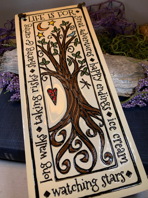 Load image into Gallery viewer, Tree Of Life Wall Art, Ireland Gift, Ceramic Wall Plaque, New Home Gift, Mother's Day Gift, Wedding Gift, Irish Decor, Religious Gift
