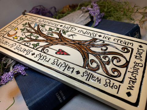 Load image into Gallery viewer, Tree Of Life Wall Art, Ireland Gift, Ceramic Wall Plaque, New Home Gift, Mother's Day Gift, Wedding Gift, Irish Decor, Religious Gift
