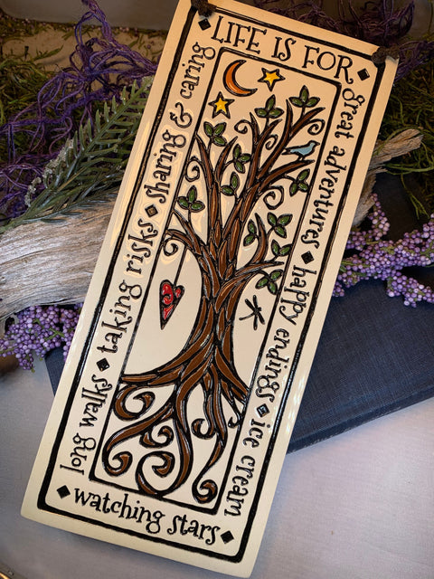 Load image into Gallery viewer, Tree Of Life Wall Art, Ireland Gift, Ceramic Wall Plaque, New Home Gift, Mother's Day Gift, Wedding Gift, Irish Decor, Religious Gift
