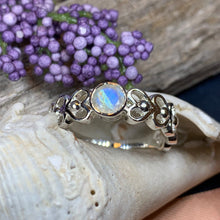 Load image into Gallery viewer, Celtic Love Knot Ring, Moonstone Ring, Silver Boho Ring, Statement Ring, Celtic Jewelry, Anniversary Gift, Promise Ring, Wife Gift

